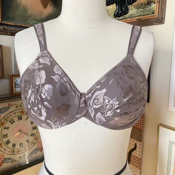 Wacoal Greige Floral Lace Unlined Underwire Awareness Bra 85567 Size 36C - Picture 1 of 5